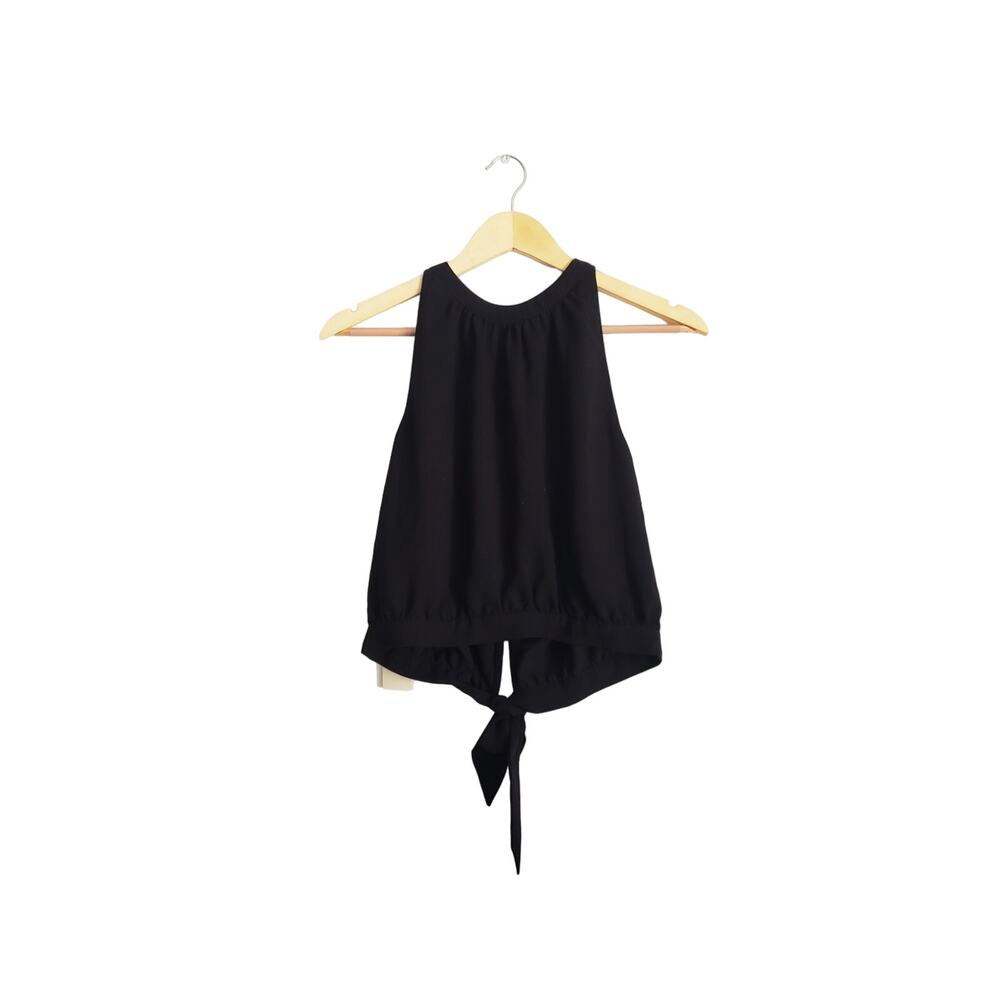 Wilfred by Aritzia Patrice Crop Top Blouse Black Size Large